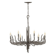 Lampadario Industrial Nordico Spyre Acciaio Bronzo Metallizzato Opaco 6 Luci E14
