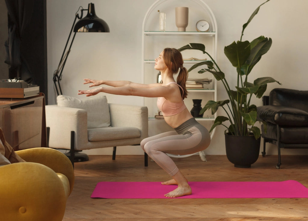 Tappetino Fitness Ammortizzante Antiscivolo 4mm Tappeto Sport Yoga Pilates - 61x173 - Fucsia
