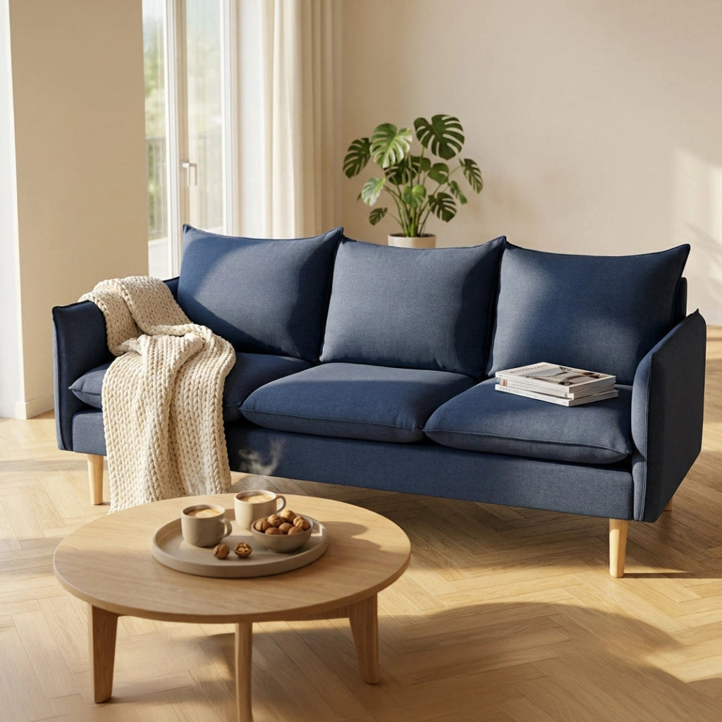 Divano 3 posti stile scandinavo in Tessuto cm 188x82x84 - LEO