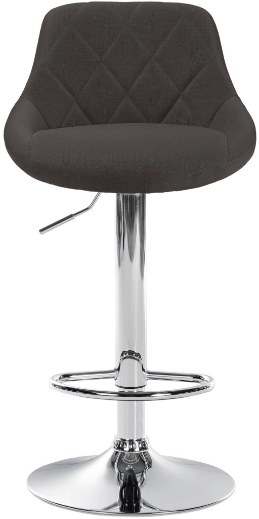 Sgabello bar LAZIO in tessuto grigio scuro,cromo
