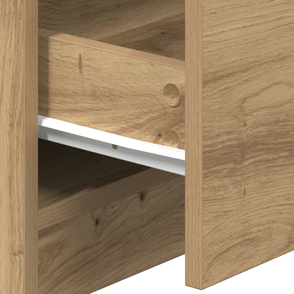 Comodini 2 pz con 2 cassetti rovere artigianale 40x36x50 cm 858802
