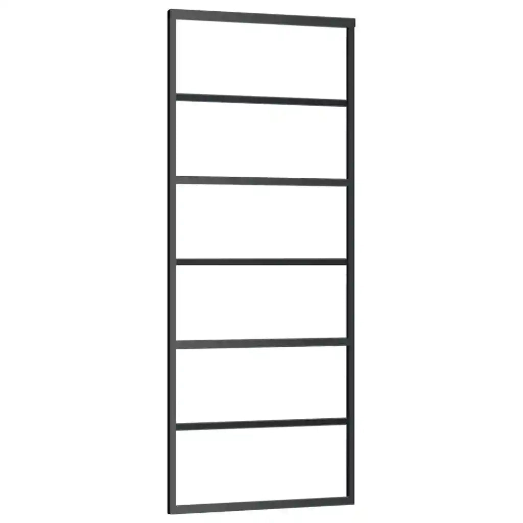 Porta Scorrevole con Ferramenta 76x205cm Vetro ESG Alluminio 3332827