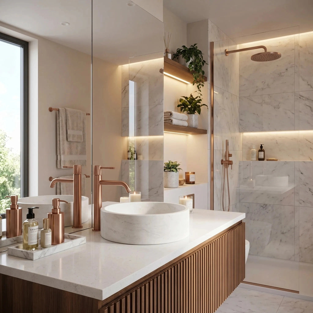 Rubinetto Da Lavabo Rea Venti Brush Copper High
