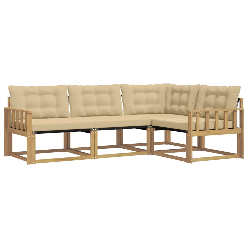 Set di divani da esterno 4 pz Bianco e Beige 3388635