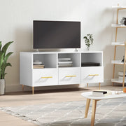 Mobile Porta TV-Mobile per TV-Credenza TV Bianco Lucido 102x36x50 cm in Legno Multistrato 628671