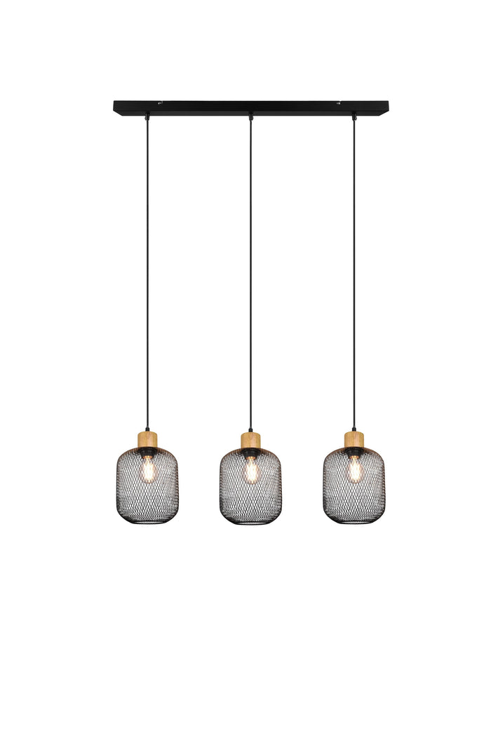 Lampada a Sospensione da Interno   in Metallo Nero Opaco