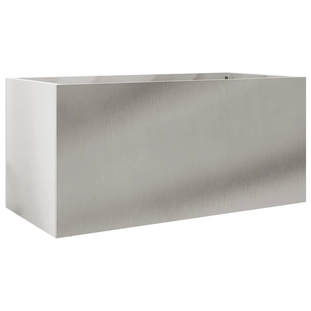 Fioriera | Cassetta per fiori | Vaso Argento 62x30x29 cm in Acciaio Inox