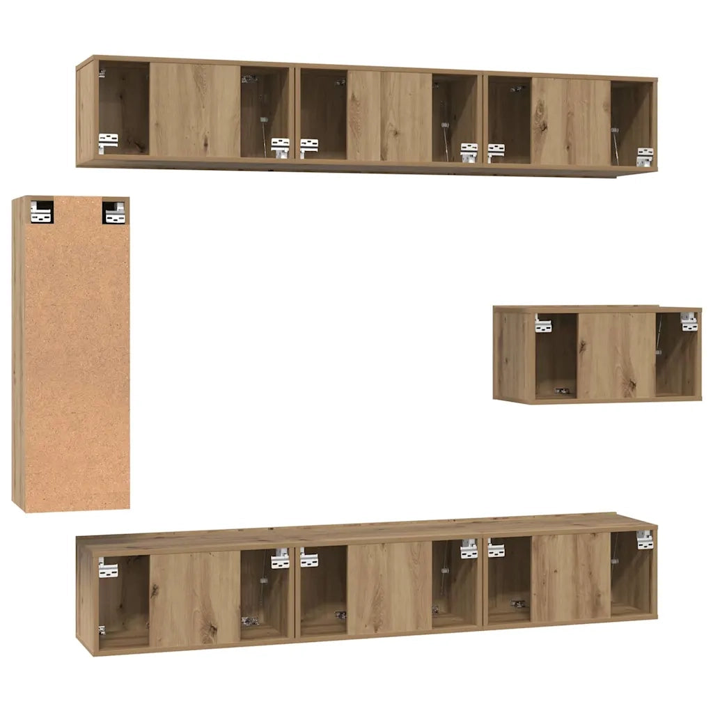Set mobile TV 8 pcs Rovere artigianale Legno multistrato 3393134