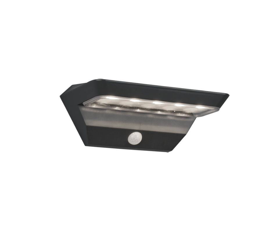 Applique Led Esterno Solare Ricaricabile Antracite Sensore Mandoza GD Trio