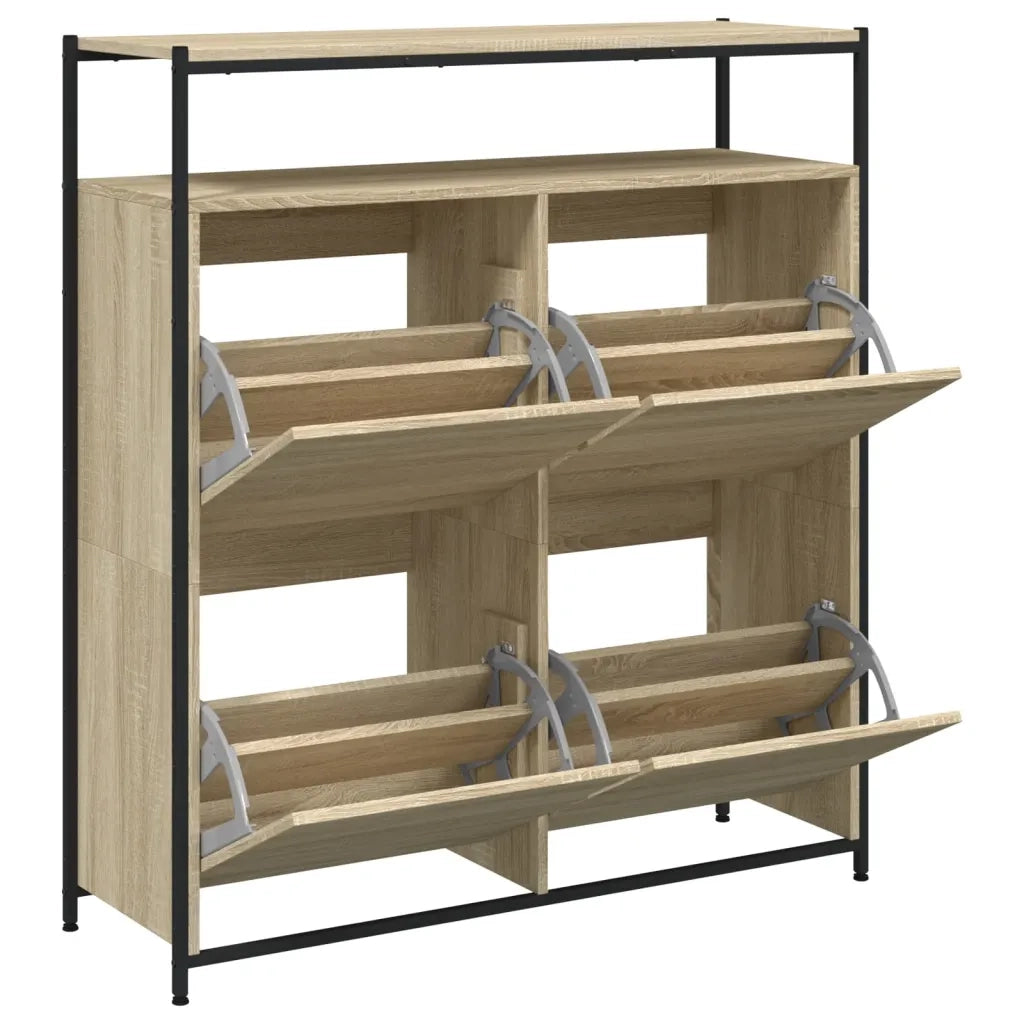 Scarpiera 4 Cassetti Ribaltabili Rovere Sonoma 100x34x112 cm 3214414