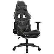 Sedia da Gaming | Sedia da e-sports con Poggiapiedi Nero e Grigio in Similpelle