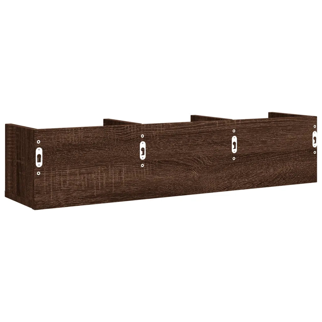 Armadietto a Muro | Mobili Parete 2 pz Rovere Marrone 75x18x16,5cm Legno Multistrato