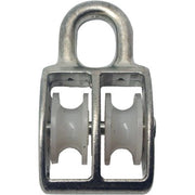 PULEGGIA NYLON DOPPIA SELF - OCCHIOLO NICHELATO D.MM 80- 5 pezzi