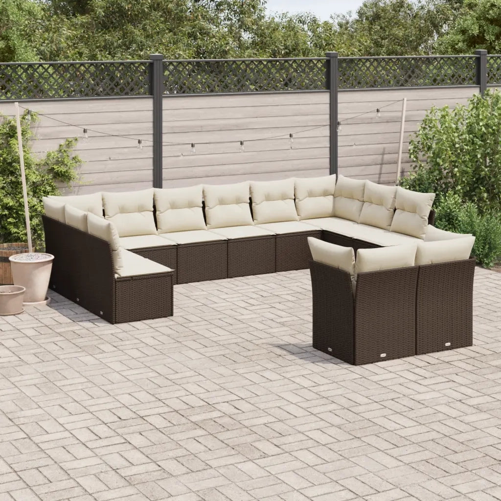 Set Divani da Giardino 12 pz con Cuscini Marrone in Polyrattancod mxl 112762
