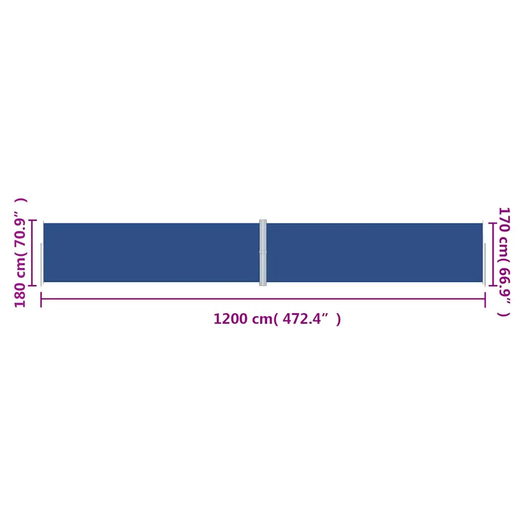 Tenda da Sole | Tenda parasole Laterale Retrattile Blu 180x1200 cm