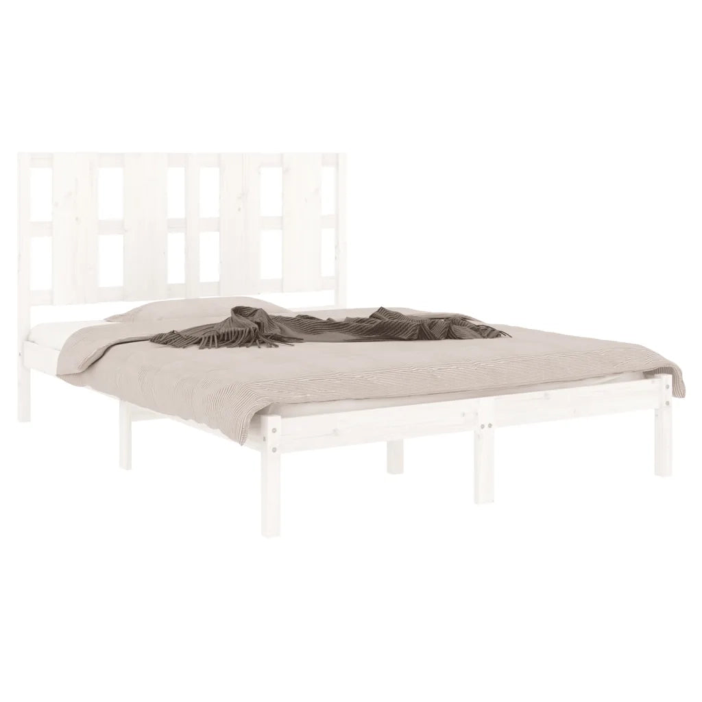 Giroletto senza Materasso-Struttura Letto Bianco 120x200 cm Legno Massello Pino 373858