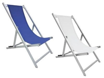 SEDIA SDRAIO SPIAGGIA SUMMER BLU O BIANCO CM.108x57x83