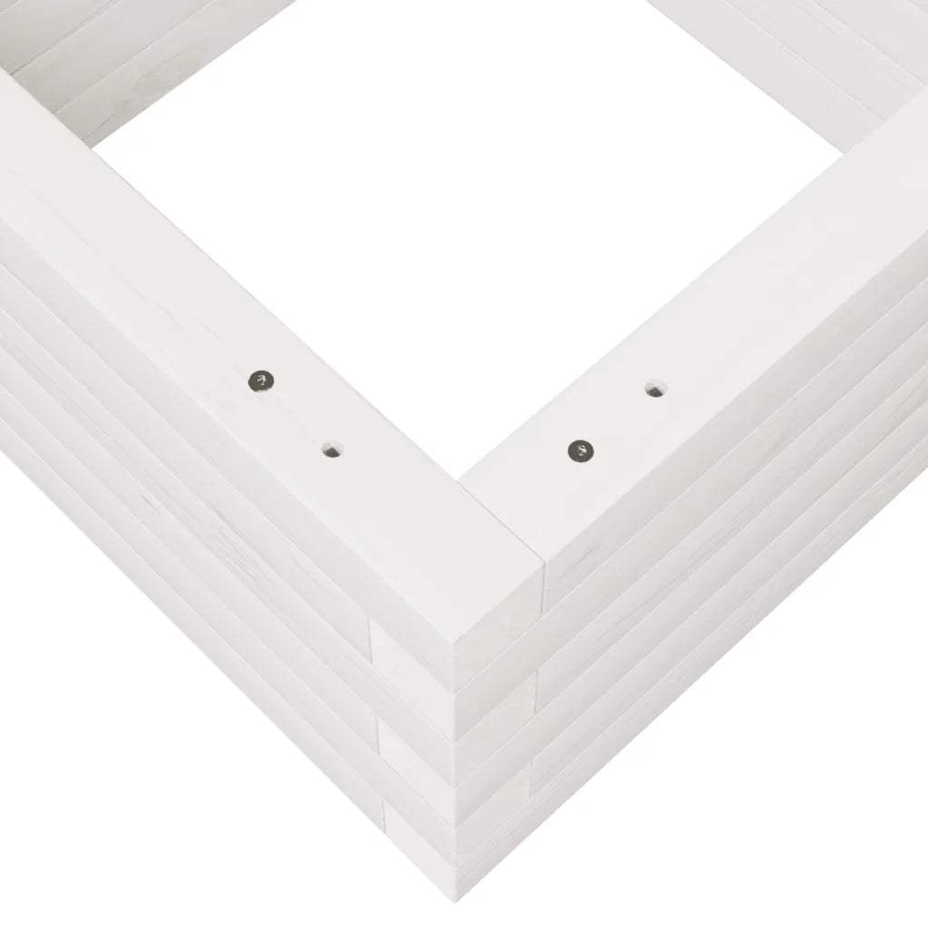 Fioriera da Giardino Bianca 40x40x23 cm Legno Massello di Pino