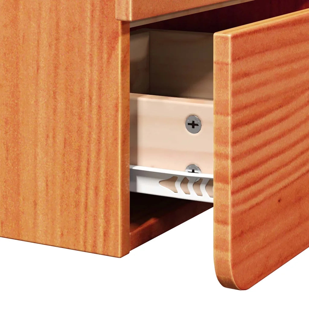 Comodino Marrone cerato 39 x 34 x 33 cm Legno di pino massello 873509