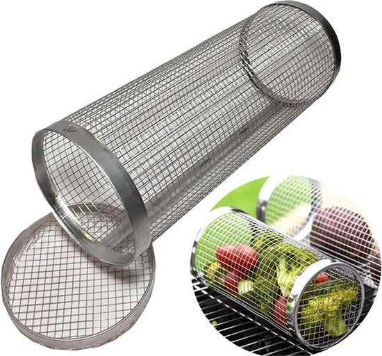 Accessori per Griglia Rotante in Acciaio Inossidabile - Manubrio Rotante Senza Foro - Accessori per Griglia Esterna per Verdure Pesce Carne - Essenziali per il Campeggio