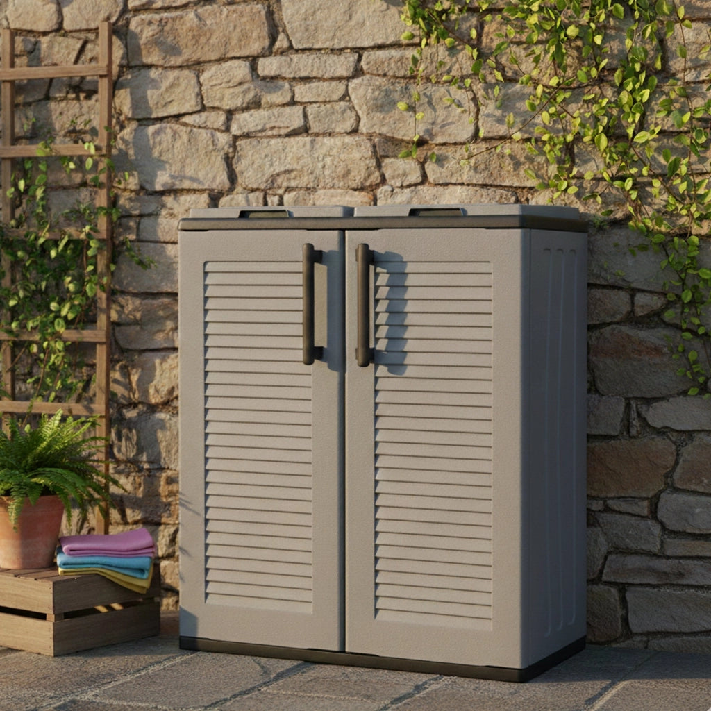 Contenitore per Rifiuti Alfred, Pattumiera Capacità 220 (110 per Sacco) Made in Italy, 68x37x84h cm Grigio