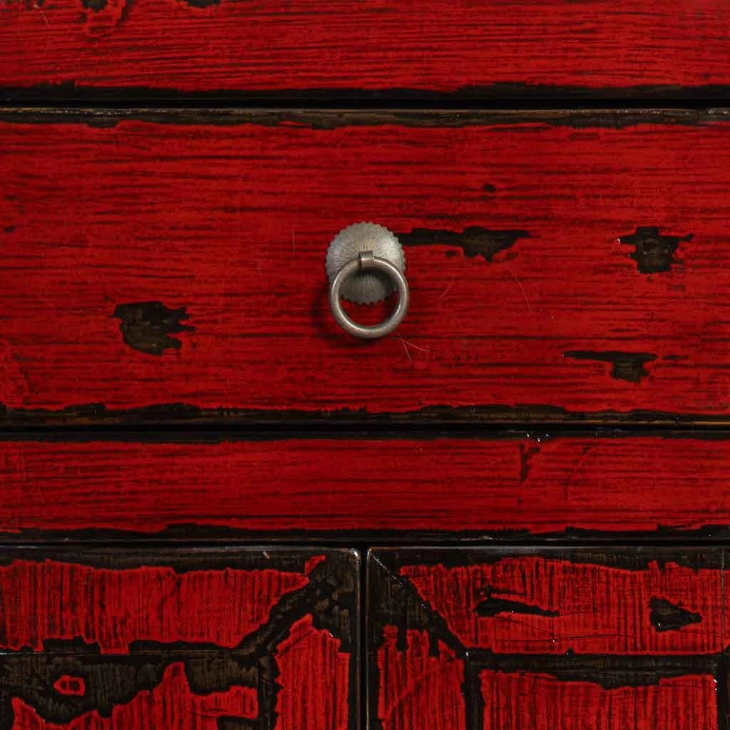 Mobile da ingresso in legno rosso 46x38x86h cm