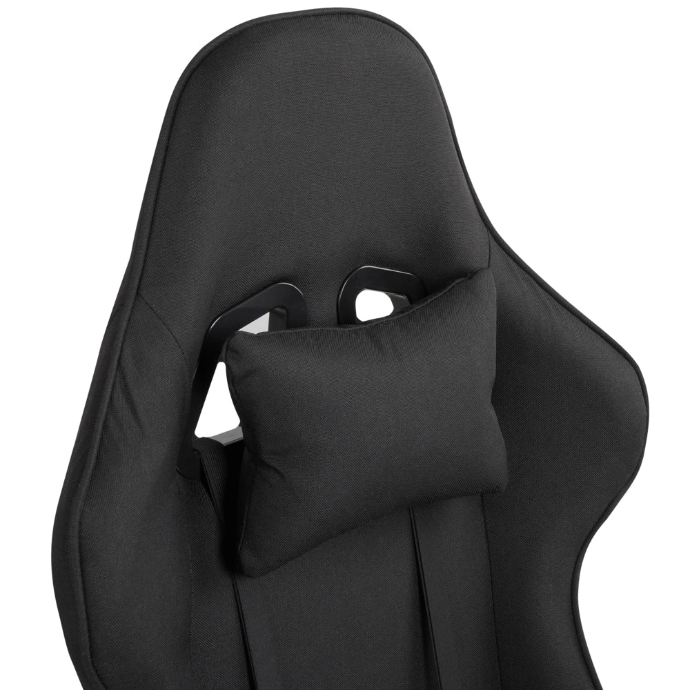 Sedia da ufficio ergonomica in tessuto con braccioli regolabili di colore nero poltrona gaming stile moderno