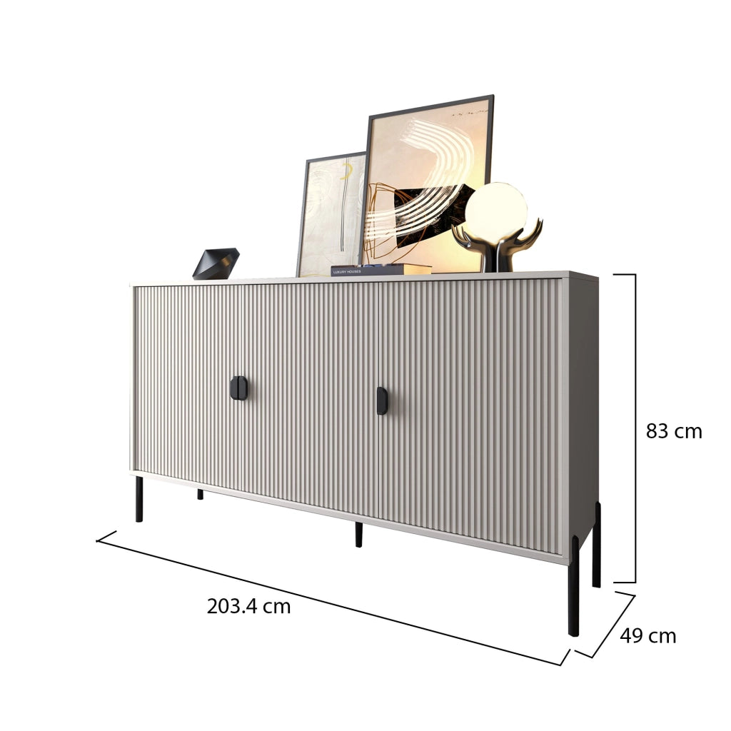 Madia Parenti, Credenza Cassetti, 203x49x83h cm Beige