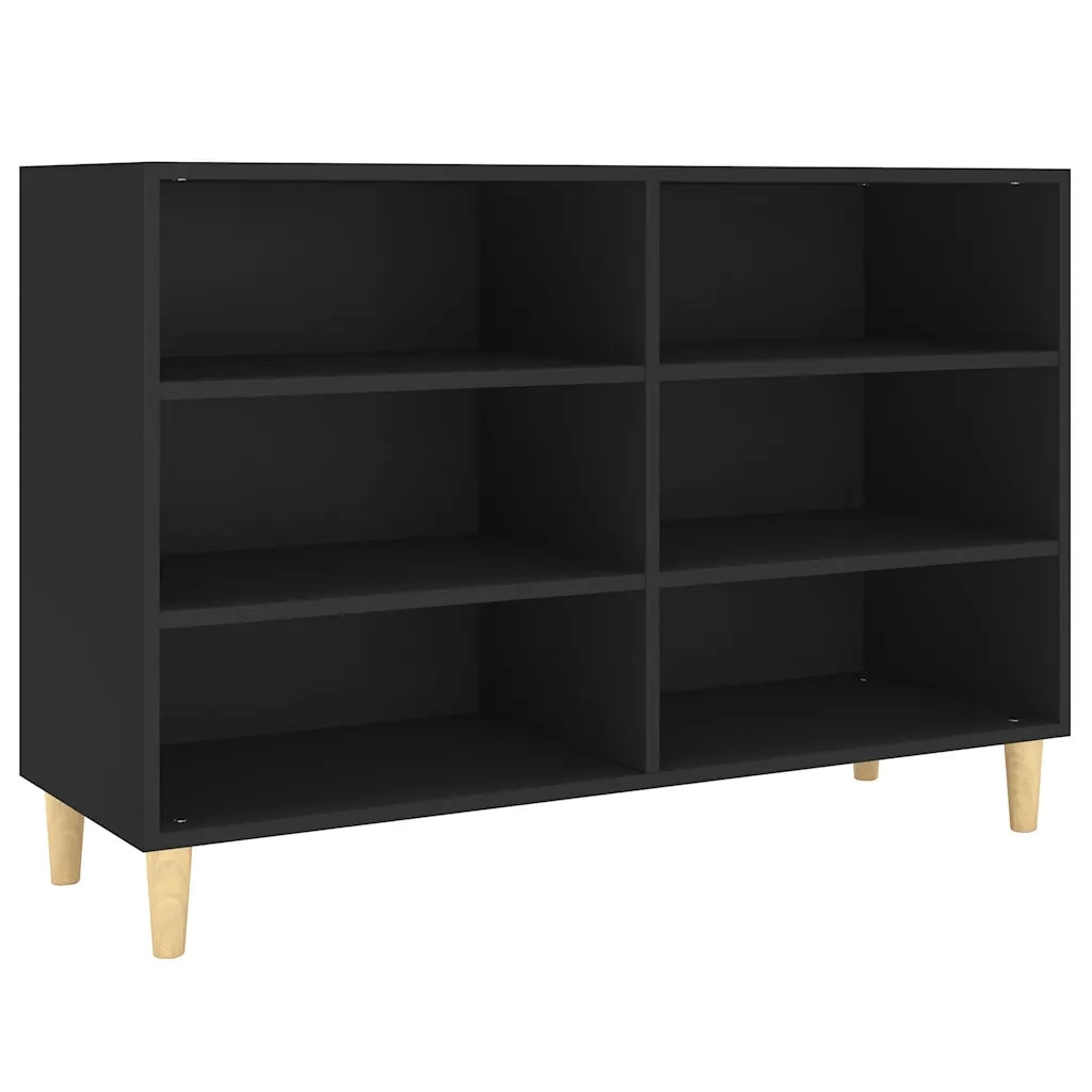 Credenza-Buffet-Armadio da cucina Nera 103,5x35x70 cm in Legno Multistrato 749377