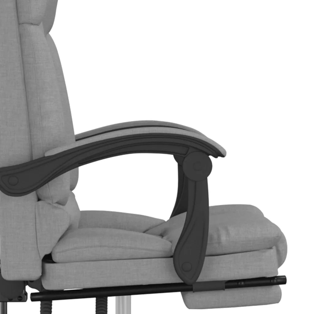Sedia da Ufficio | Sedia da Gaming Massaggio Reclinabile Grigio chiaro in Tessuto