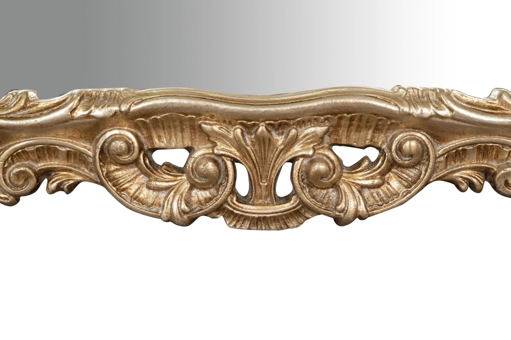 Biscottini SPECCHIERA DA PARETE IN LEGNO FINITURA FOGLIA ARGENTO ANTICO MADE IN ITALY