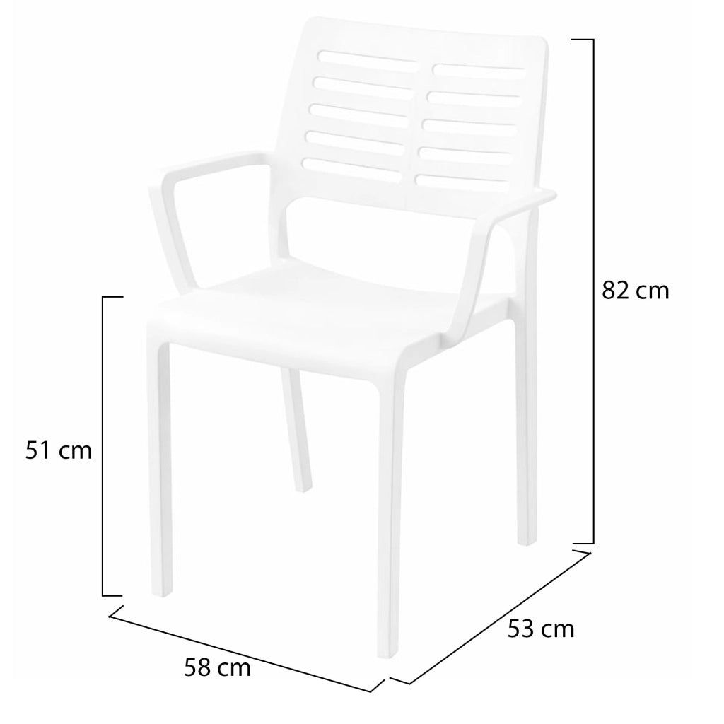 Hero, Sedia da Esterno 4 Sedie Made in Italy, Bianco