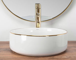 Lavabo Da Appoggio Rea Sami Gold Edge