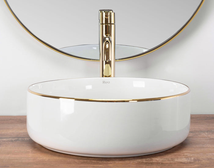 Lavabo Da Appoggio Rea Sami Gold Edge