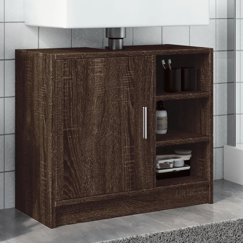 vidaXL Mobile Lavabo Rovere Fumo 63x29x55 cm in Truciolare