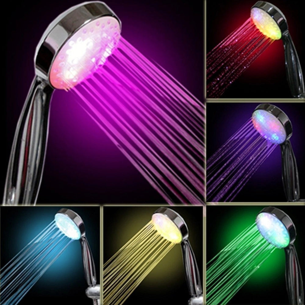 Trade Shop - Miscelatore Braccio Doccia Multicolor A Led 7 Colori Cromoterapia Soffione -