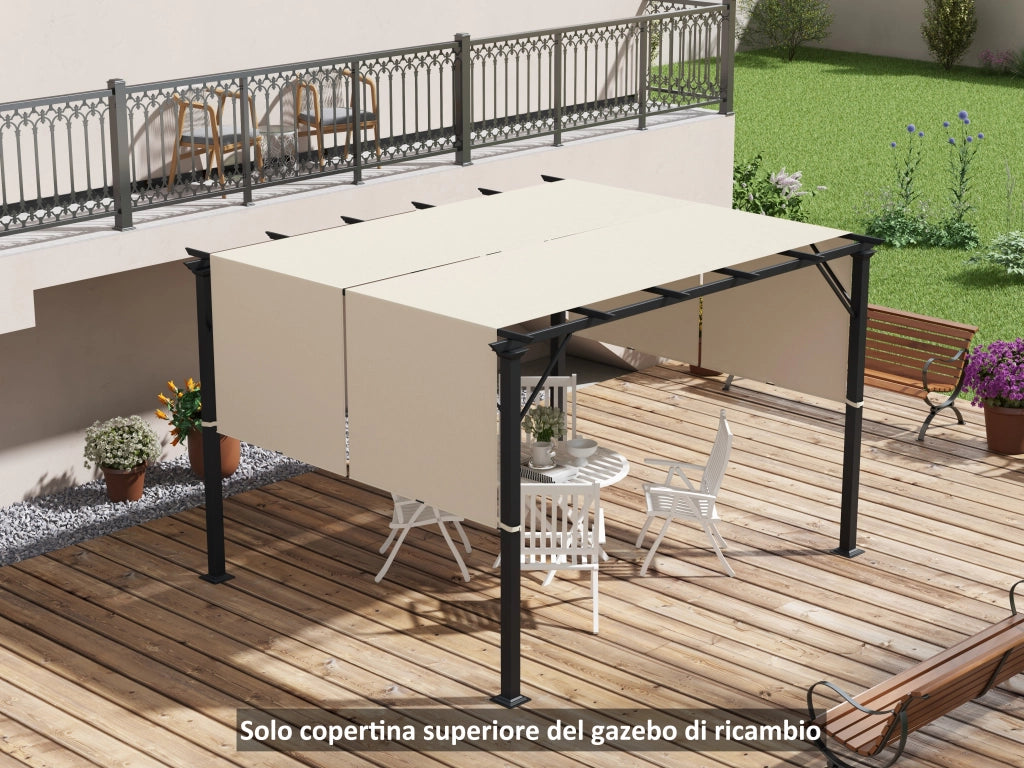 Copertura per Gazebo Pergola ¨C zephmum ¨C Poliestere 488x122 cm Kaki