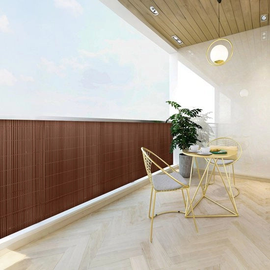 Schermo per giardino in PVC da 1,2x4m per la privacy - separazione per giardino e schermo per balcone da 1,2x4m colore marrone