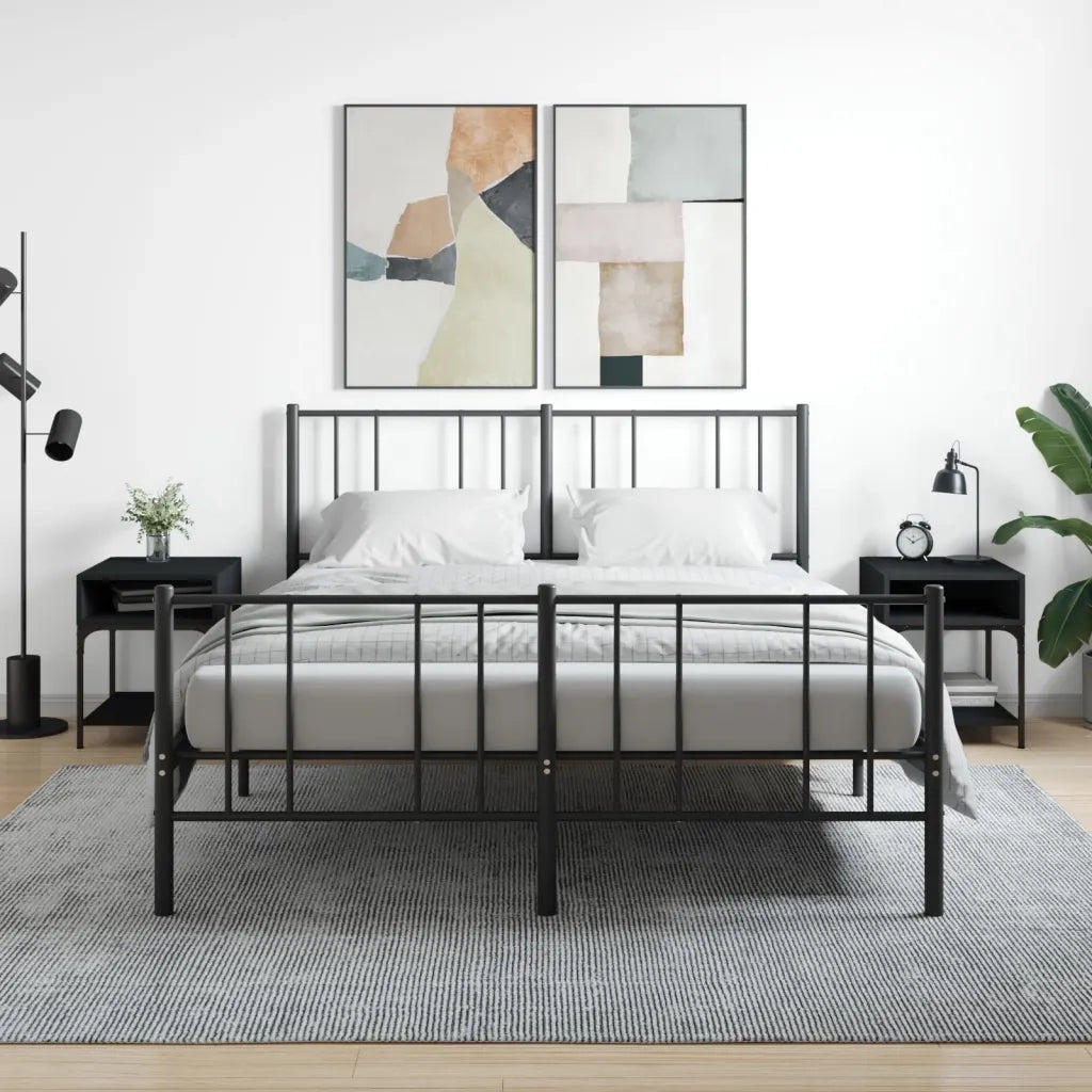 Comodini 2 pz-Set di 2 Tavolino da notte Neri 40x41x50 cm in Legno Multistrato