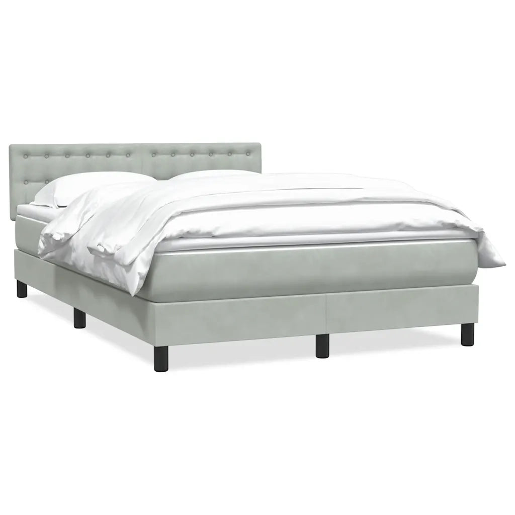 Giroletto a Molle con Materasso Grigio Chiaro 160x220cm Velluto 3316647