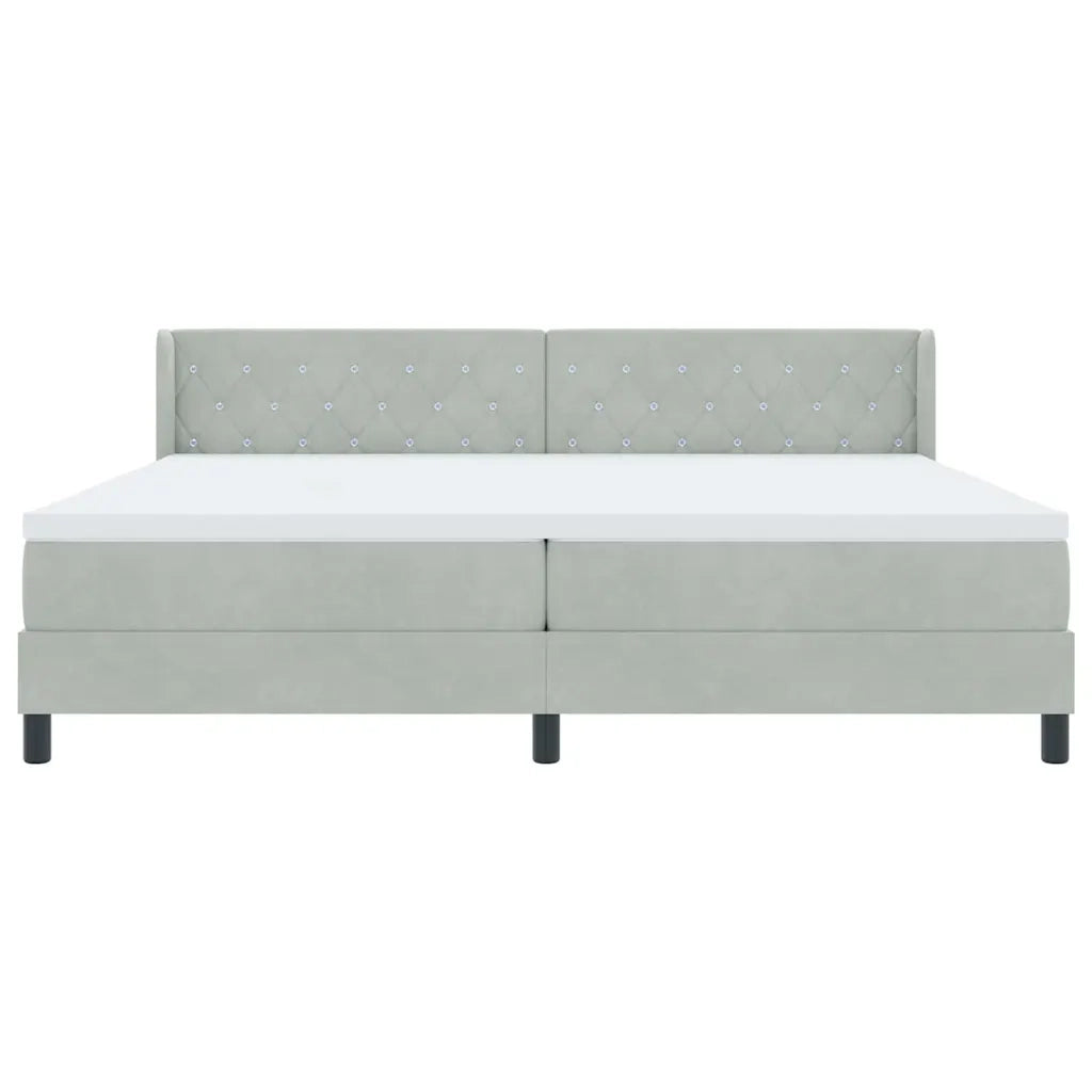 Letto a molle Grigio chiaro 200 x 200 cm Poliestere