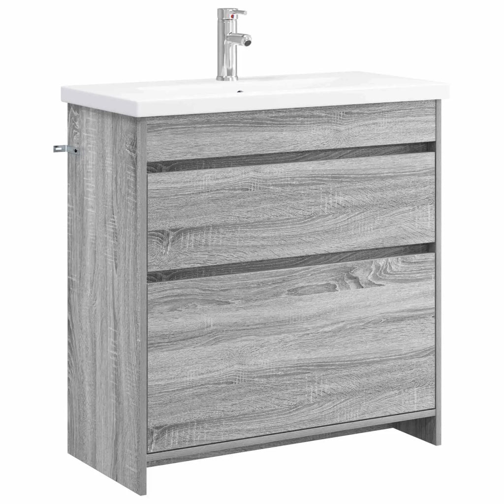 Set di mobili per il bagno Sonoma grigio 81 x 40 x 84,5 cm 3404271