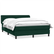 Giroletto a Molle con Materasso Verde Scuro 160x220 cm Velluto