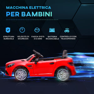 Macchina Elettrica per Bambini Licenza Mercedes SLC 300 con Telecomando Rosso