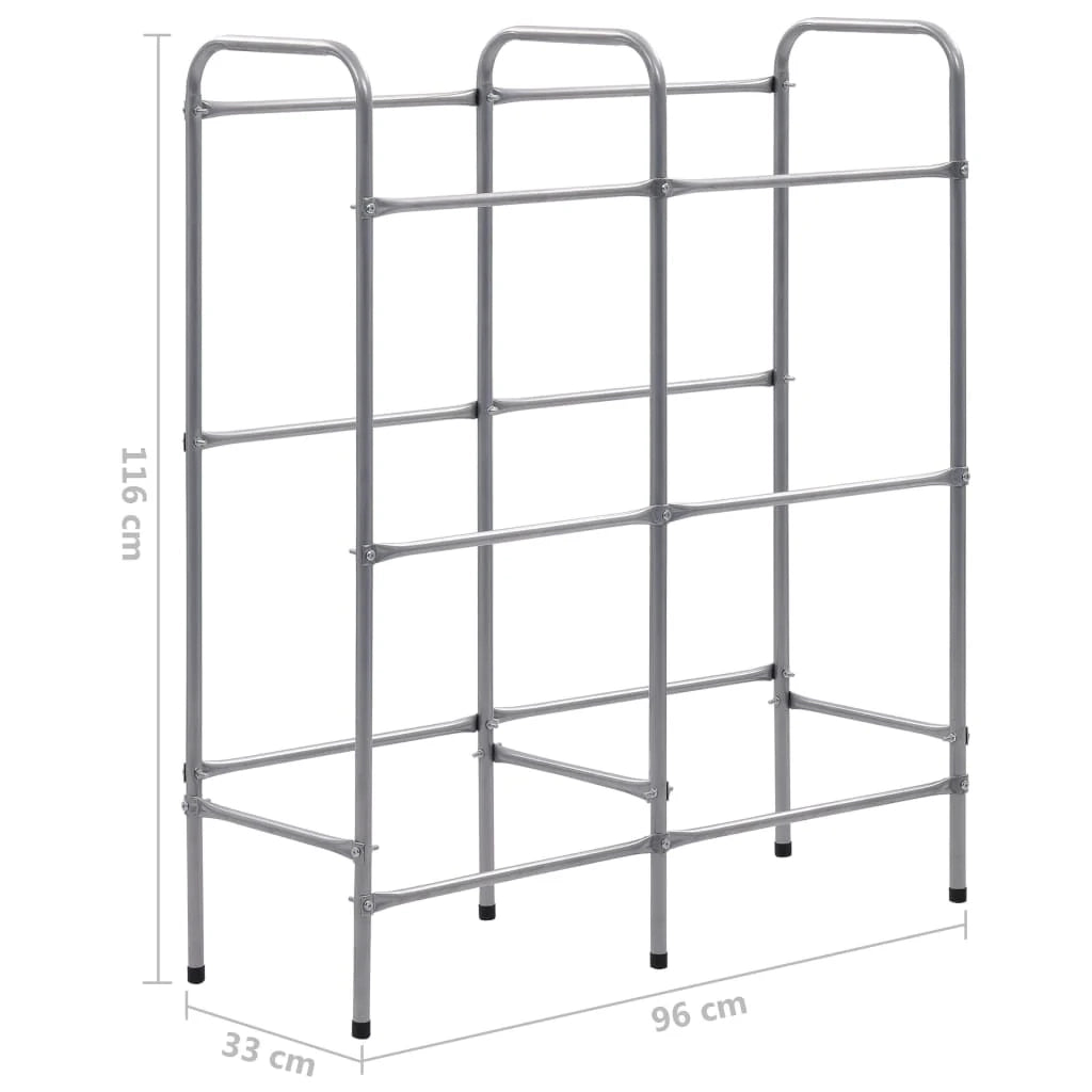 Ripiano portaoggetti per 6 casse 96 x 33 x 116 cm acciaio argentato 02_0000643