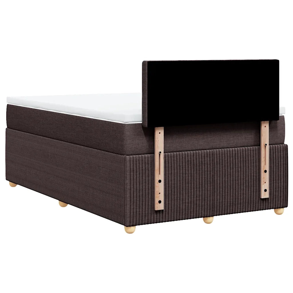 vidaXL Giroletto a Molle con Materasso Marrone Scuro 120x200cm Tessuto