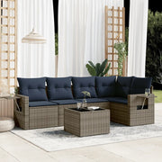 Set Divani da Giardino 6 pz con Cuscini Grigio in Polyrattan 3220140