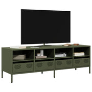 Mobile TV Verde Oliva 135x39x43,5cm Acciaio Laminato a Freddo 851332