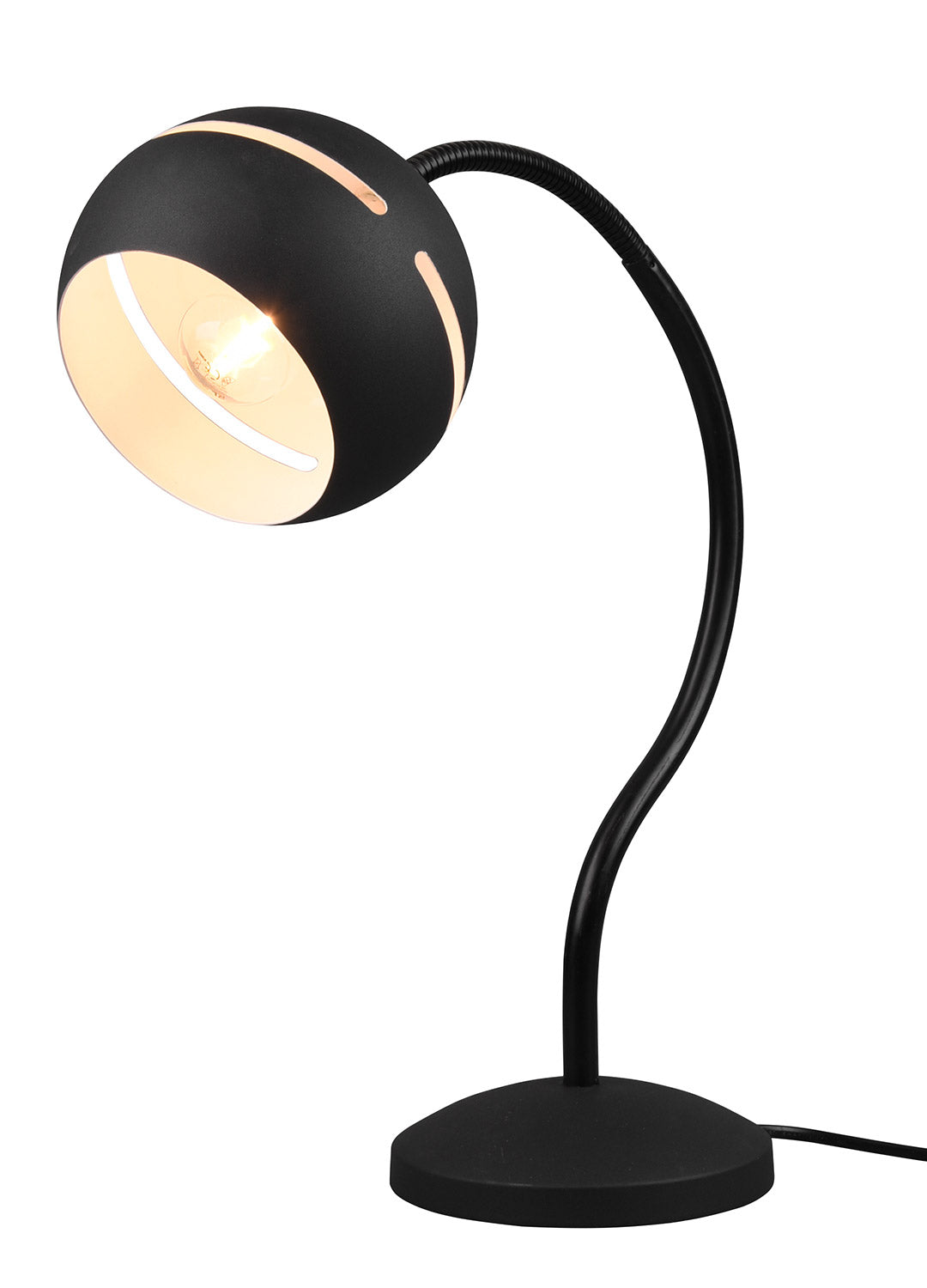 Lampada da Tavolo da Interno Attacco E14 in Metallo Nero Opaco