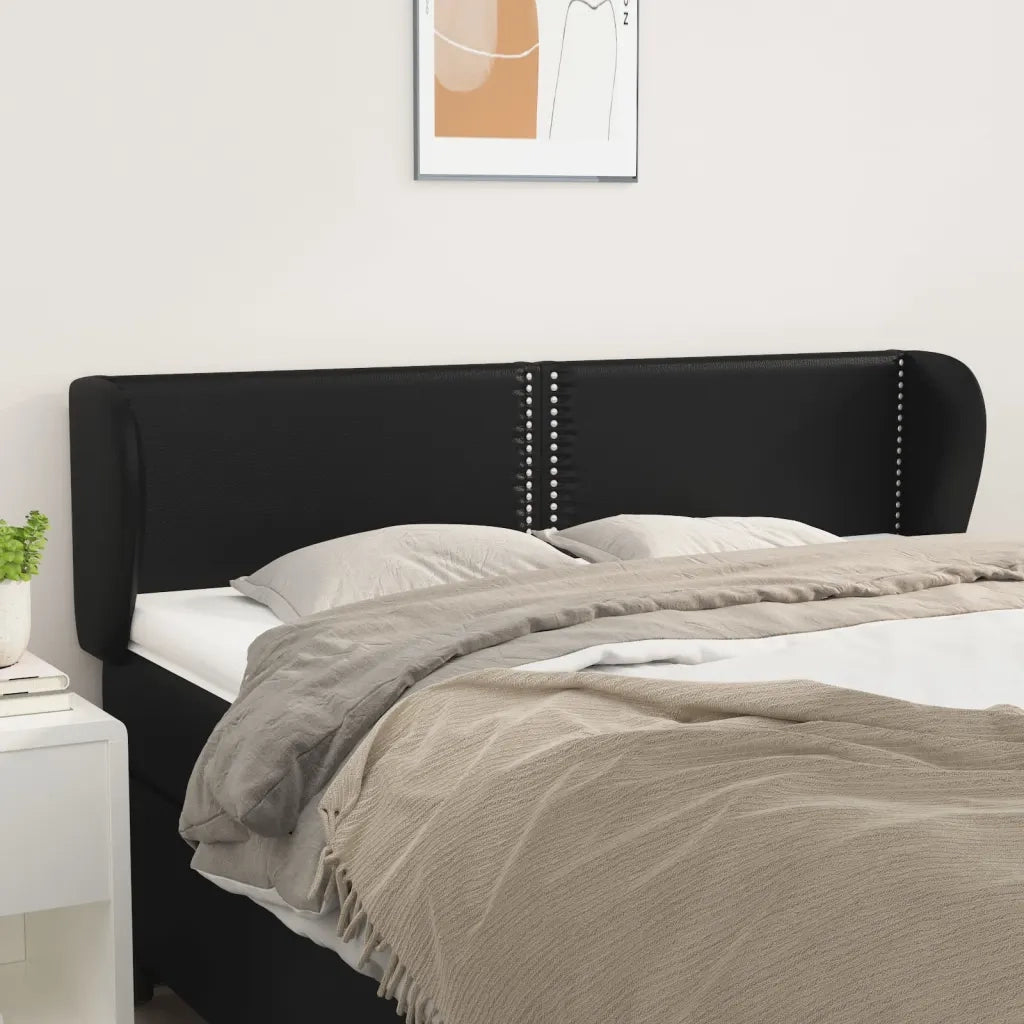 Testiera ad Orecchio Nera 147x23x78/88 cm in Similpelle 3117094